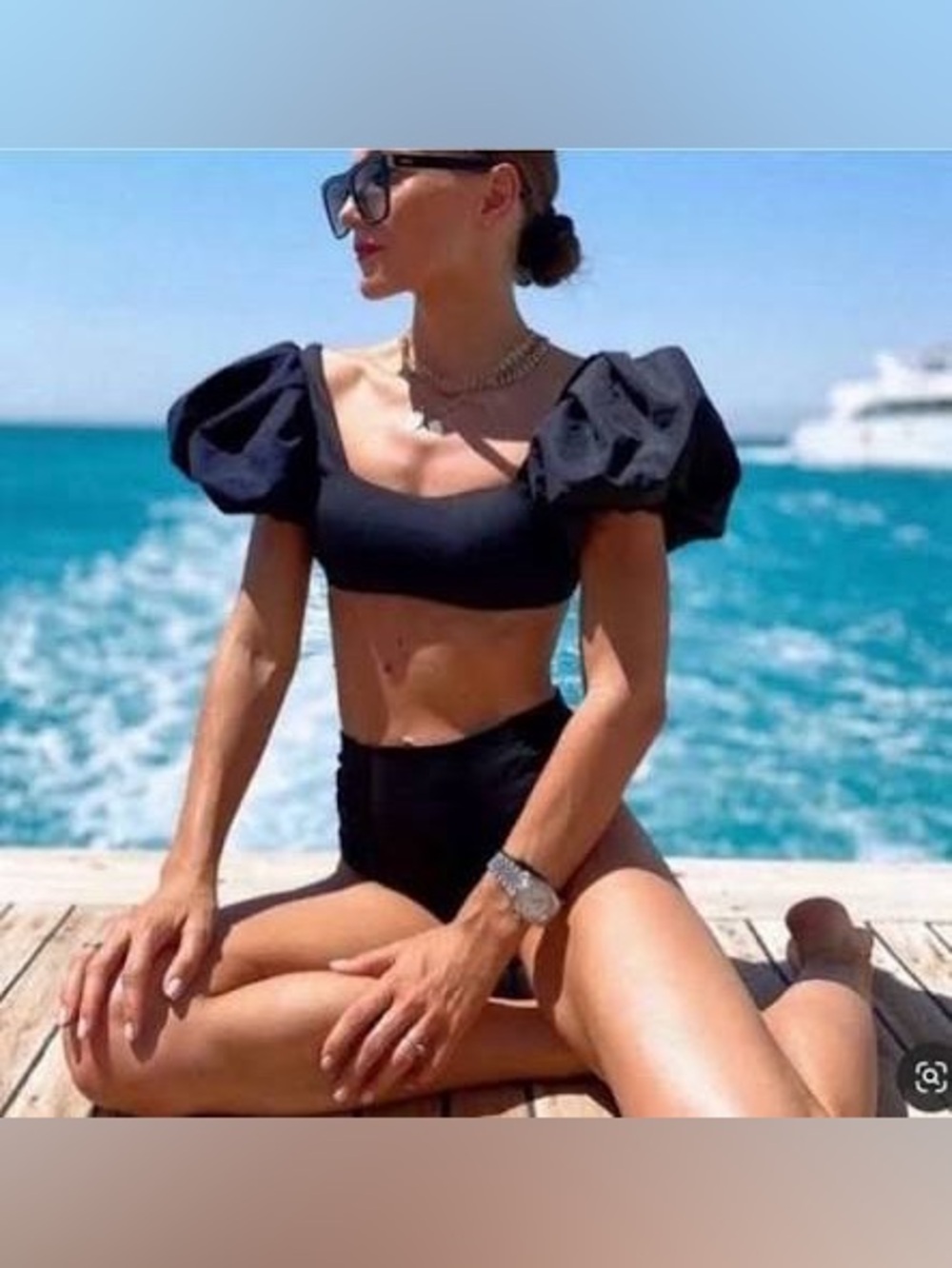 Zara Puff Sleeve Swim Top - NWT - Picture 10 of 13